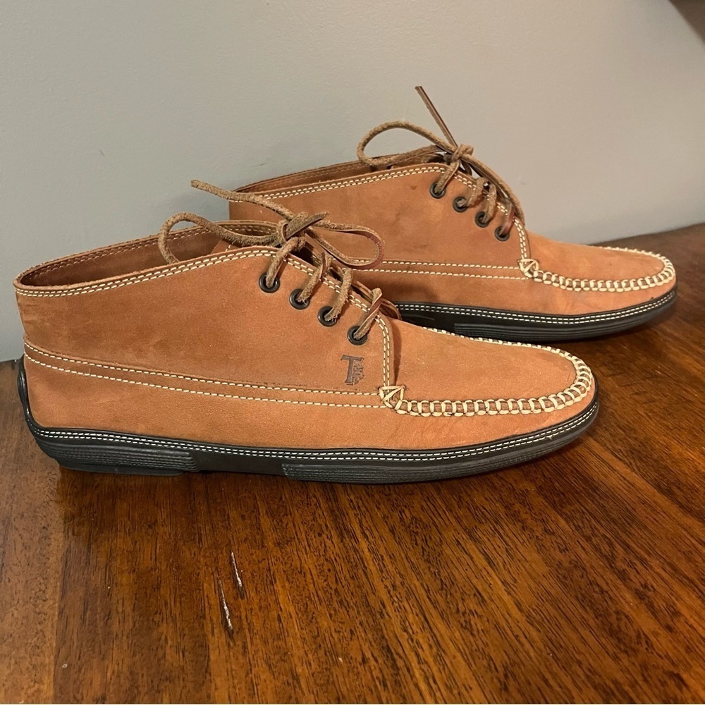 Tods Chukka Desert Dress Boots
Size 8.5 men’s. Camel leather. Vibram sole - Picture 2 of 16